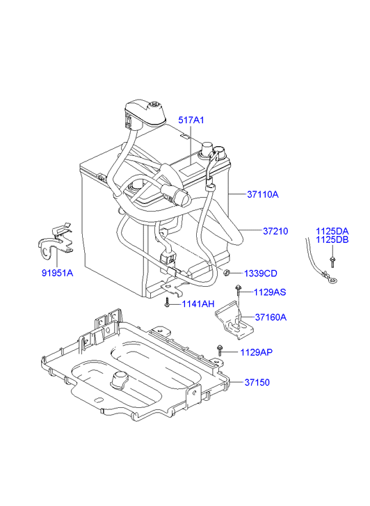 Hyundai 371101C101 - Battery: 1 pcs. onlydrive.pro