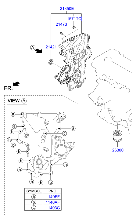 Hyundai 21421-2B000 - Shaft Seal, crankshaft onlydrive.pro