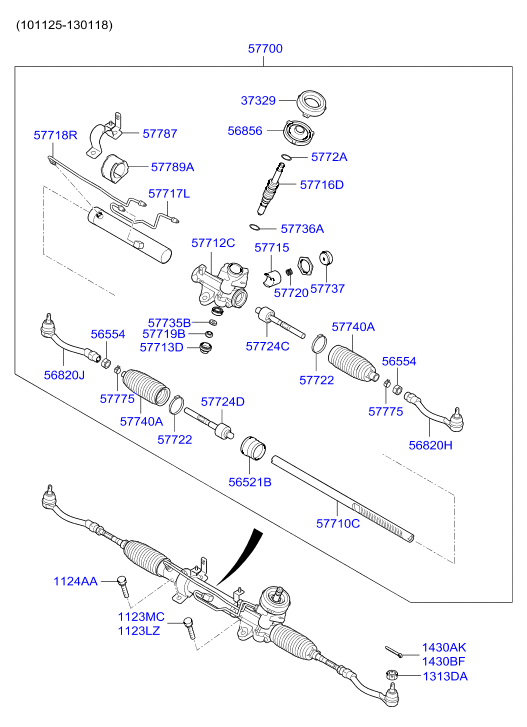 Hyundai 565214L000 - Bush, steering arm onlydrive.pro