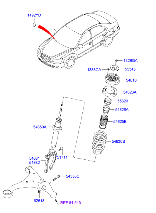 Hyundai 54611-3K130 - Amortizators onlydrive.pro