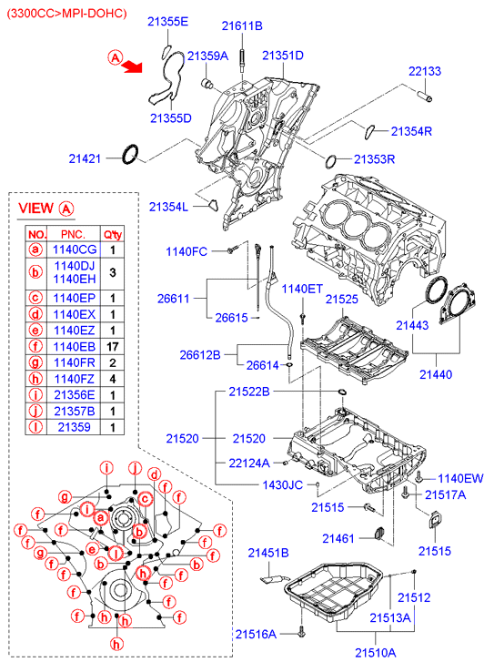 Hyundai 21421-25000 - Belt cover & oil pan: 1 pcs. onlydrive.pro