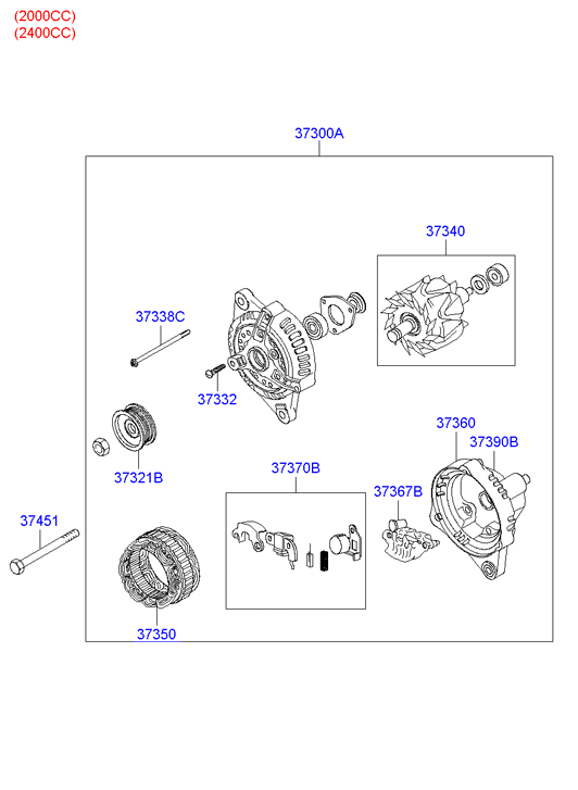 Hyundai 37321-25201 - Rihmaratas,generaator onlydrive.pro