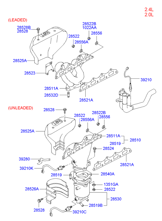 Hyundai 3921038225 - Exhaust manifold: 1 pcs. onlydrive.pro