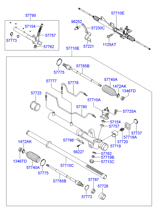 Hyundai 57740-26000 - Power steering gearbox: 2 pcs. onlydrive.pro