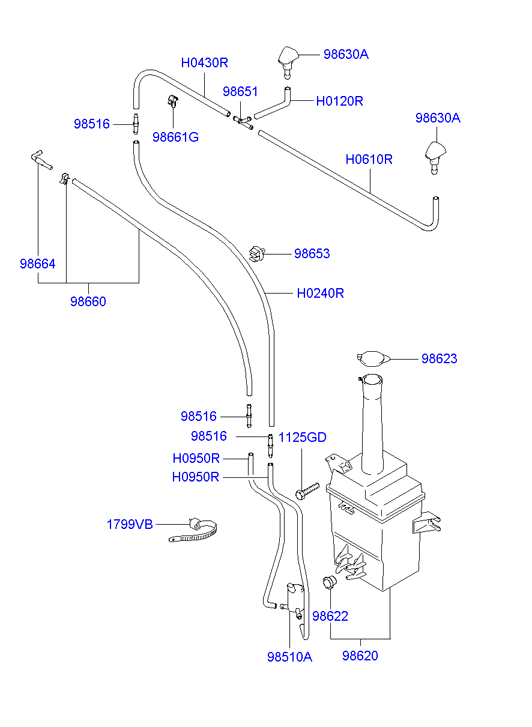 Hyundai 98510-26100 - Water Pump, window cleaning onlydrive.pro