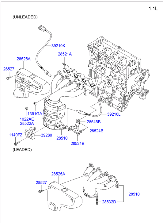 Hyundai 1022508003 - Nut, exhaust manifold onlydrive.pro