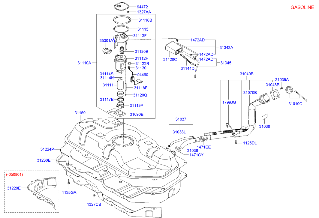 Hyundai 311112D460 - Kütusepump onlydrive.pro