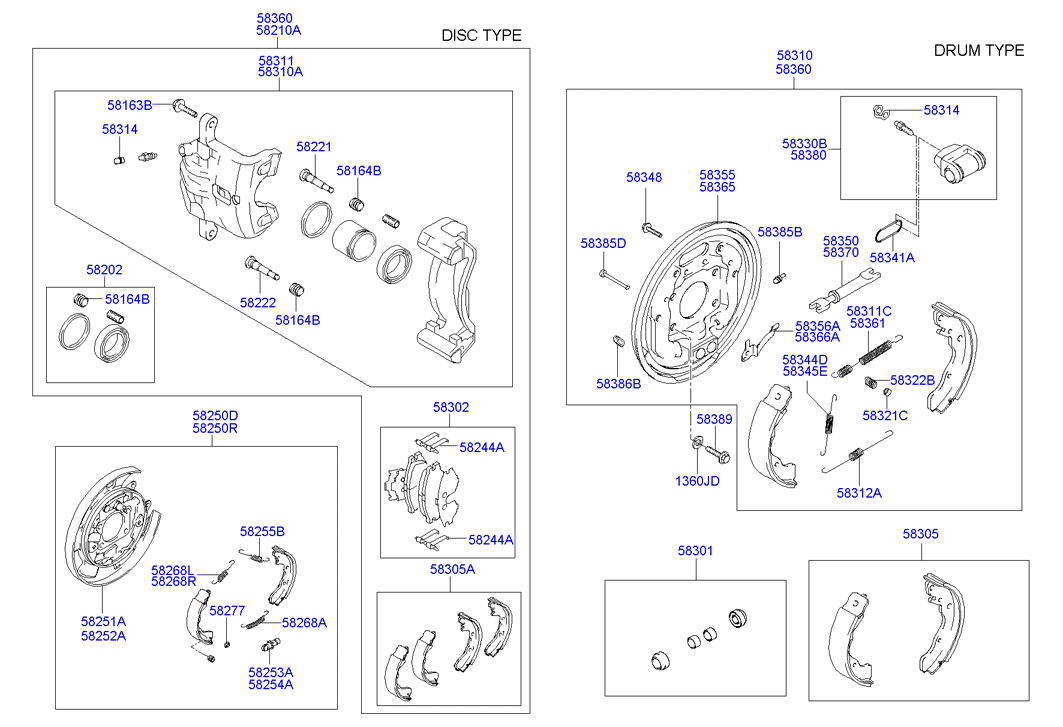 Hyundai 58305-17A00 - Brake Shoe Set onlydrive.pro