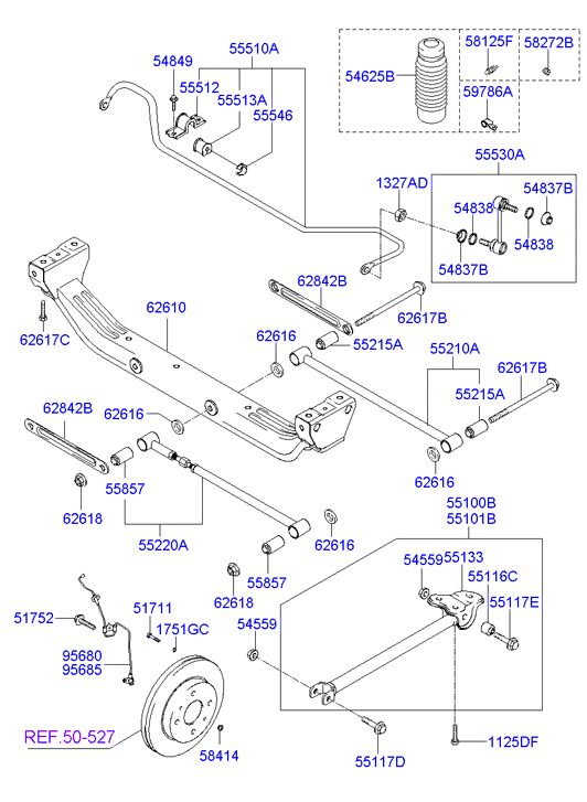 Hyundai 55530-17000 - Rod / Strut, stabiliser onlydrive.pro