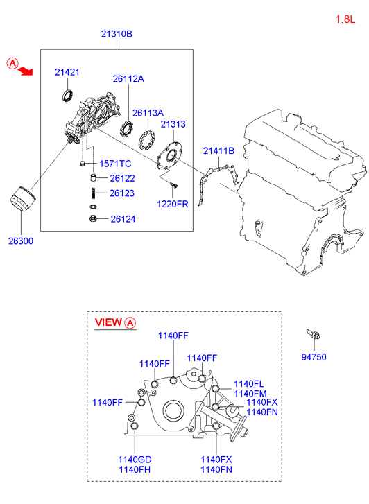 Hyundai 21421-23000 - Shaft Seal, crankshaft onlydrive.pro