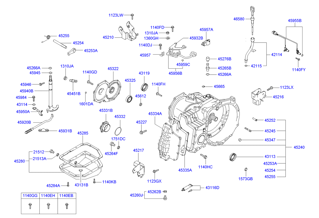 Hyundai 21513-21000 - Automatic transmission case: 1 pcs. onlydrive.pro