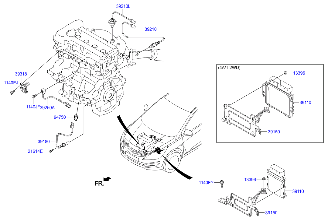 Hyundai 39210-2B100 - Oxygen, Lambda Sensor onlydrive.pro