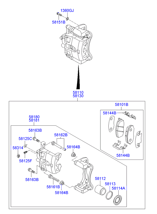 Hyundai 581011RA00 - Brake Pad Set, disc brake onlydrive.pro