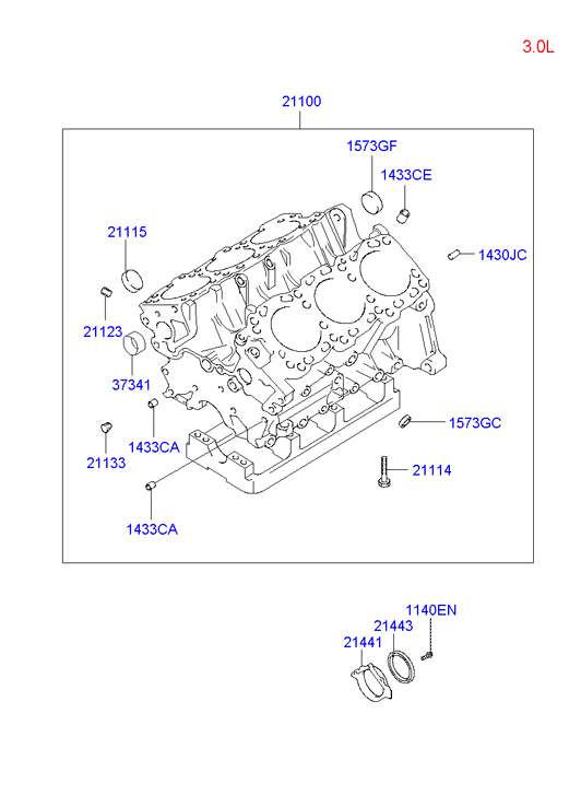 Hyundai 21321-42041 - Shaft Seal, crankshaft onlydrive.pro