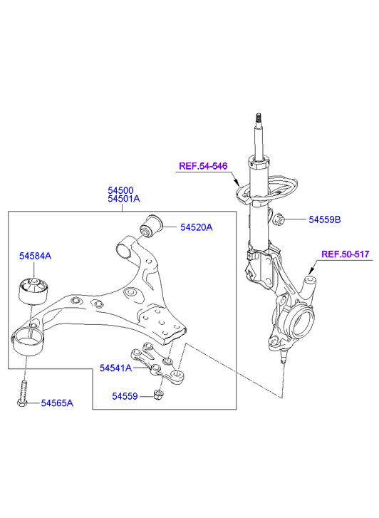 Hyundai 54584-2E000 - Bush of Control / Trailing Arm onlydrive.pro