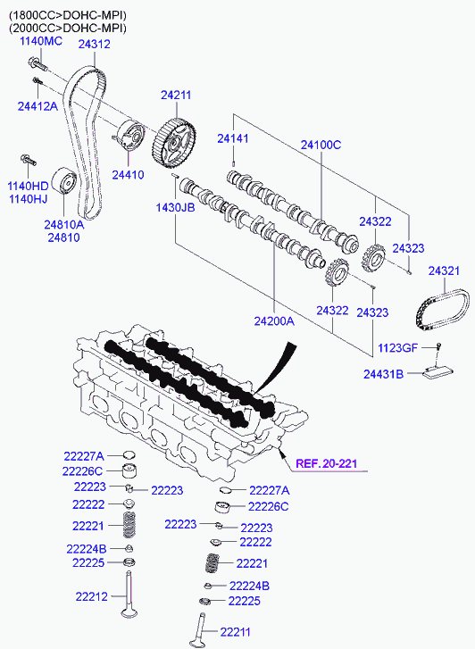 Hyundai 24200-26004 - Camshaft & valve: 1 pcs. onlydrive.pro