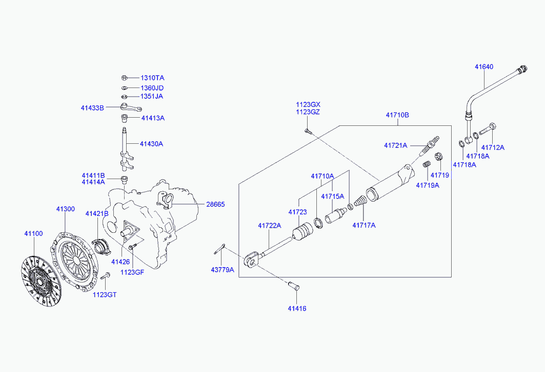 Hyundai 41421-28002 - Выжимной подшипник сцепления onlydrive.pro