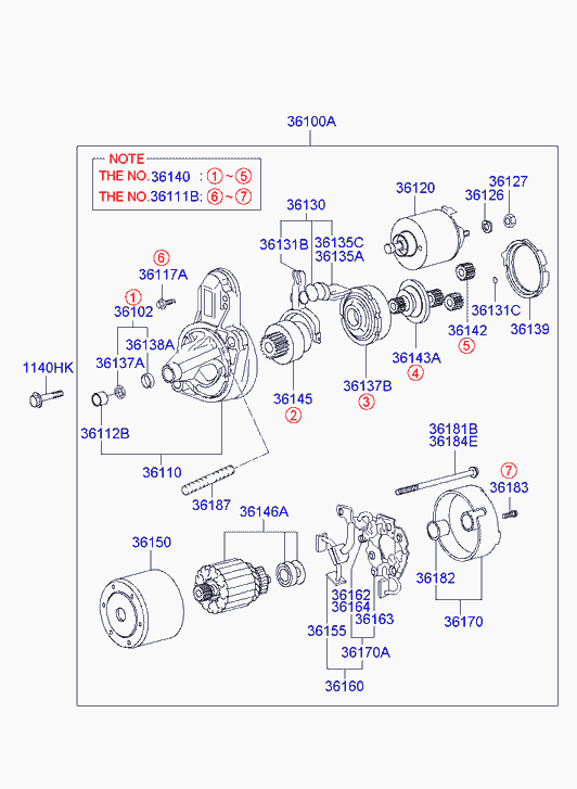 Hyundai 36100-22805 - Starter onlydrive.pro