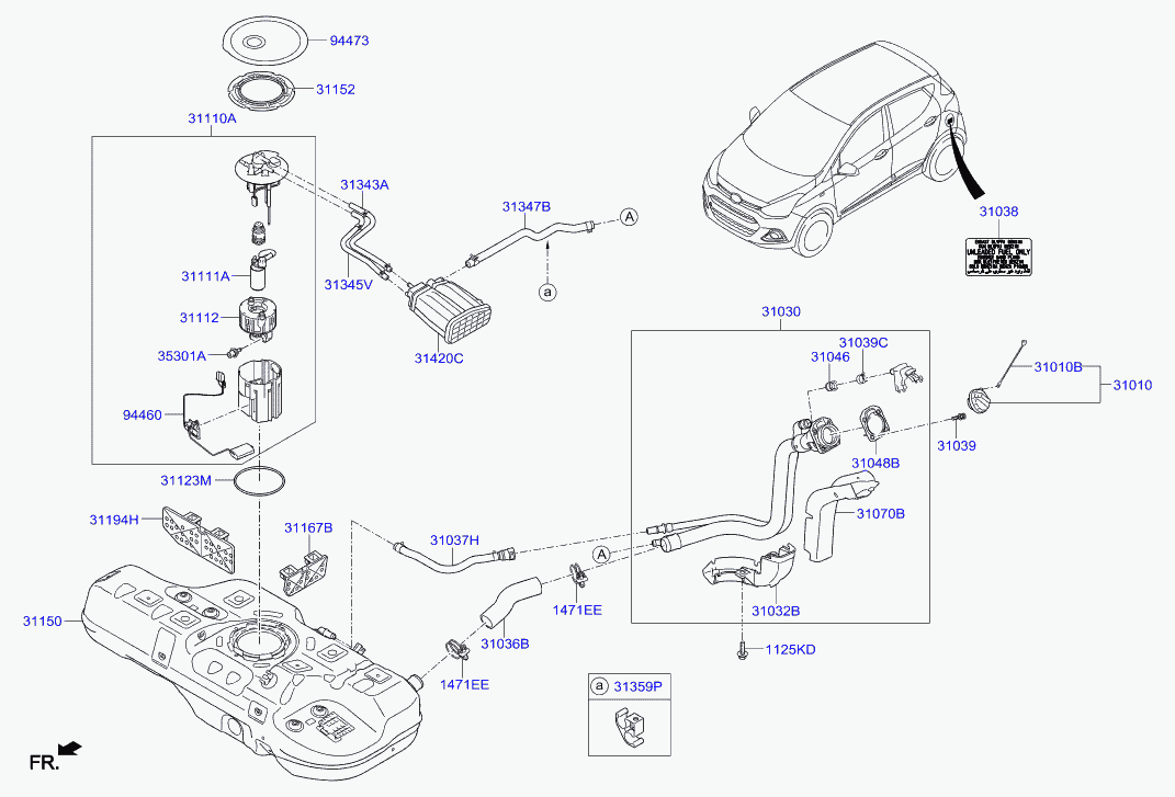 Hyundai 311121R000 - Polttoainesuodatin onlydrive.pro