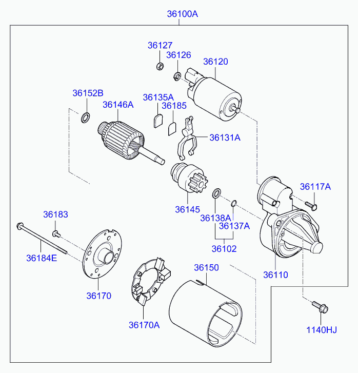 Hyundai 36100-03101 - Starter onlydrive.pro