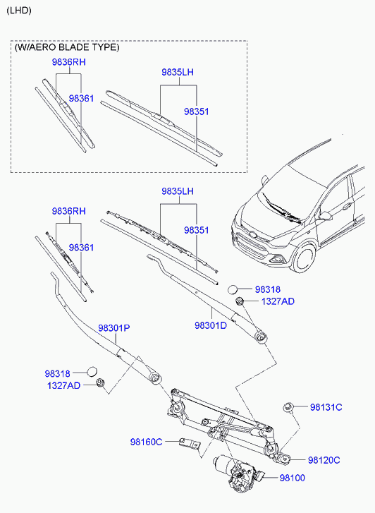 Hyundai 98360B9010 - Valytuvo gumelė onlydrive.pro