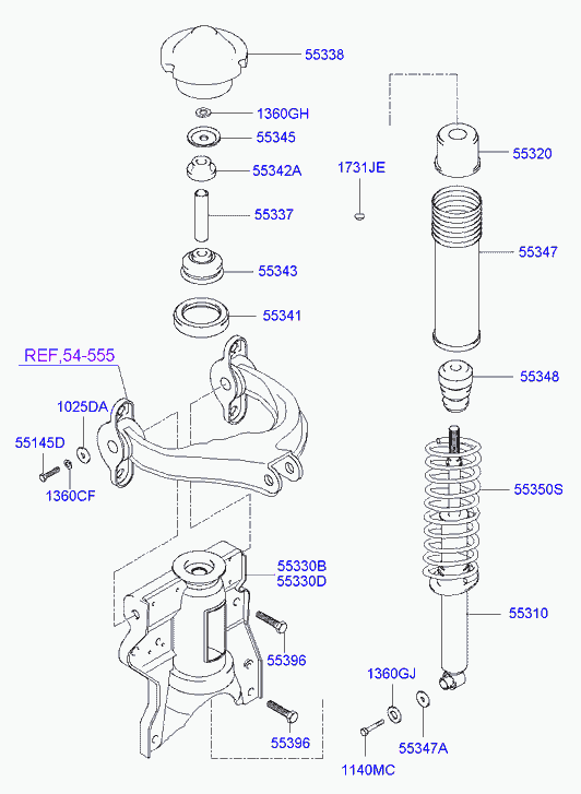 Hyundai 553113D602 - Amortizatorius onlydrive.pro