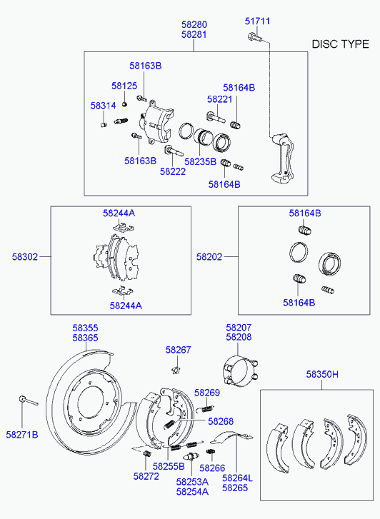 KIA 58303-38A10 - Repair Kit, brake caliper onlydrive.pro