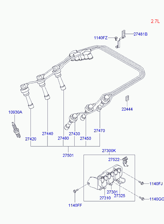 Hyundai 18811-11061 - Spark plug & cable: A pcs. onlydrive.pro