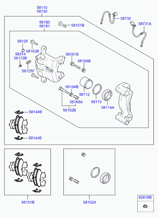 KIA 581302E000 - Brake Caliper onlydrive.pro