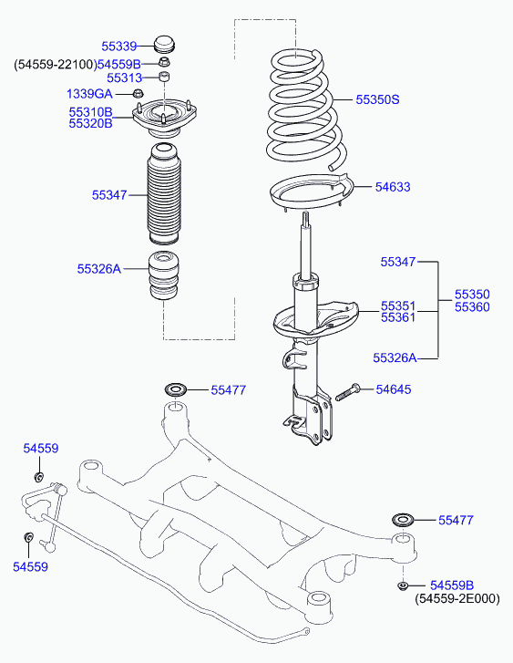 KIA 5455928000 - Caster Shim, axle beam onlydrive.pro