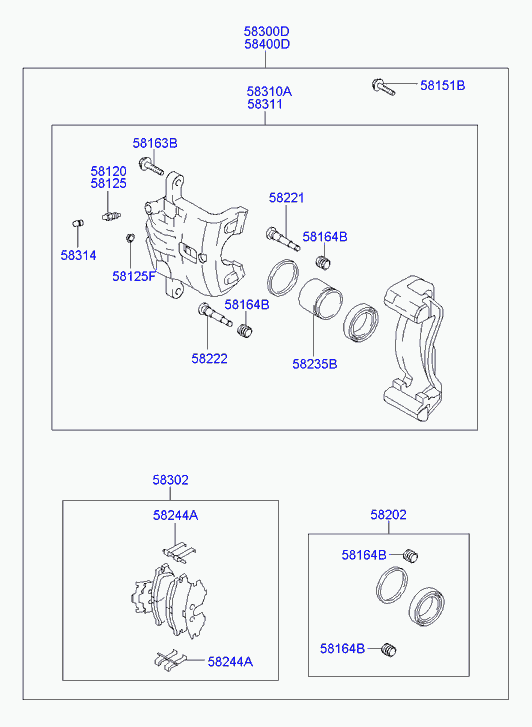 Hyundai 58303-2EA00 - Repair Kit, brake caliper onlydrive.pro