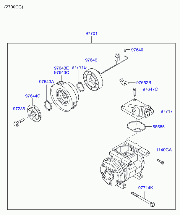 KIA 97701-2E300 - Compressor, air conditioning onlydrive.pro