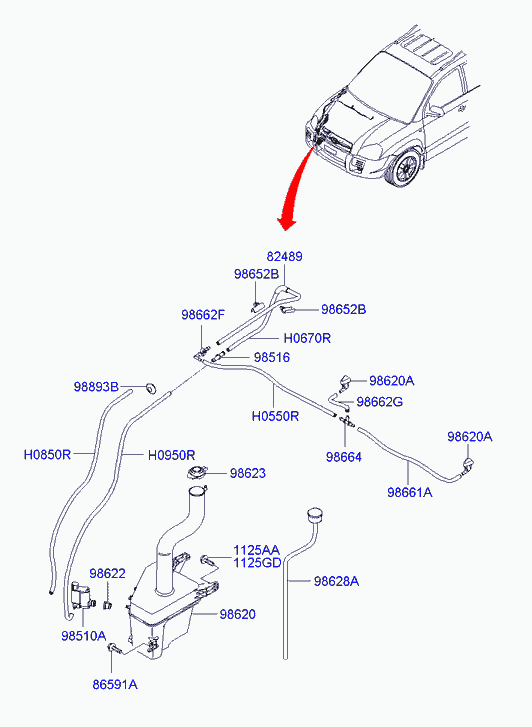 Hyundai 985102C100 - Водяной насос, система очистки окон onlydrive.pro