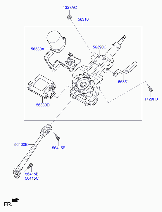 Hyundai 563452S511 - Steering column & shaft: 1 pcs. onlydrive.pro