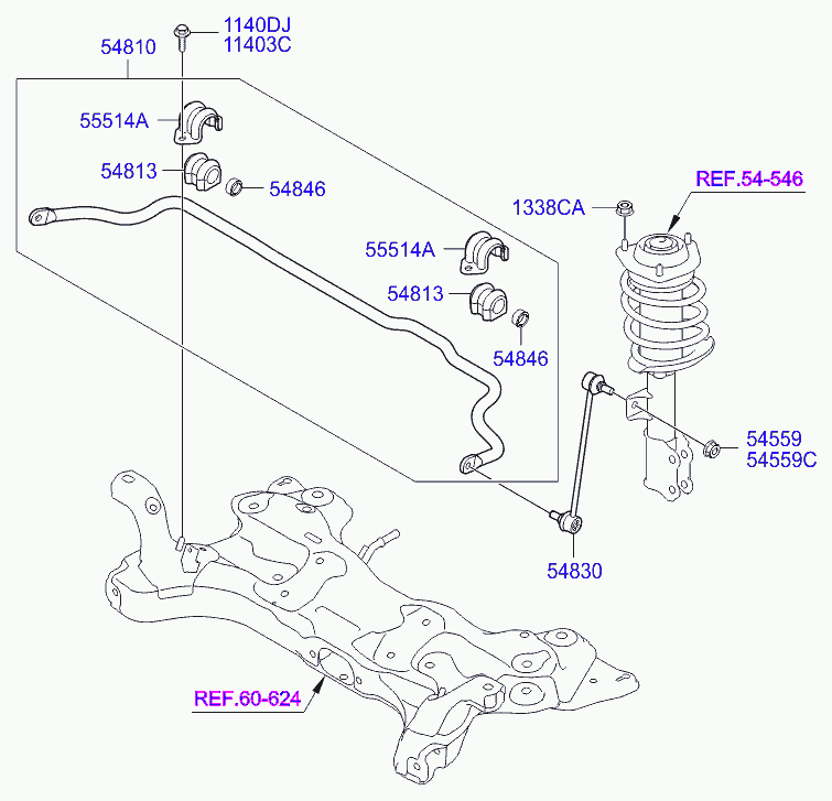 KIA 54830-4L000 - Šarnyro stabilizatorius onlydrive.pro