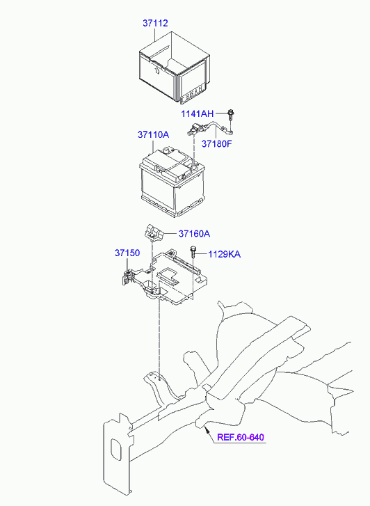 Hyundai 371102V360 - Battery & cable: 1 pcs. onlydrive.pro