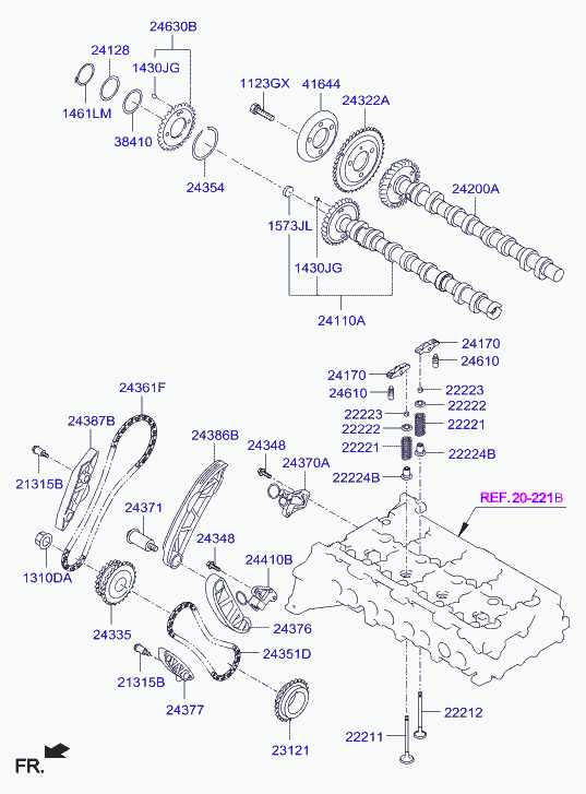 KIA 24120-2F010 - Gear, camshaft onlydrive.pro