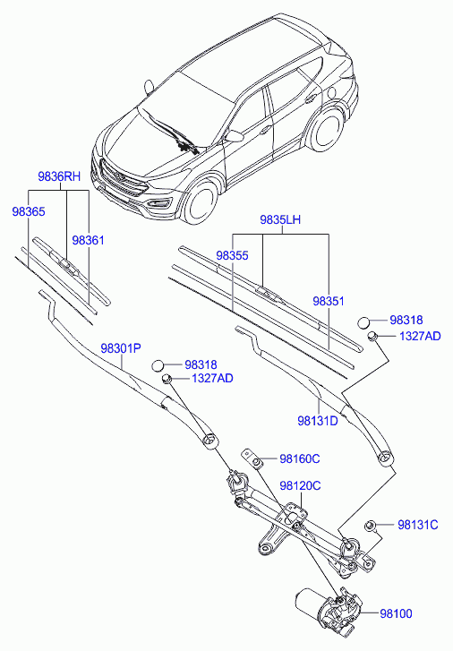 OEM 983602W100 - Щетка стеклоочистителя onlydrive.pro