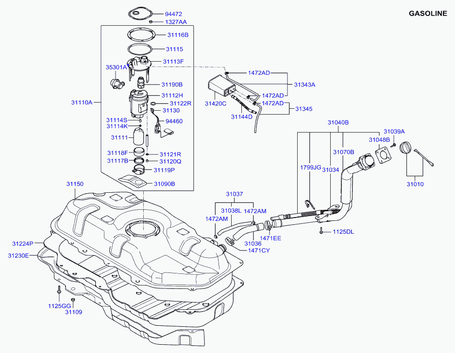 Hyundai 311121C100 - Fuel filter onlydrive.pro