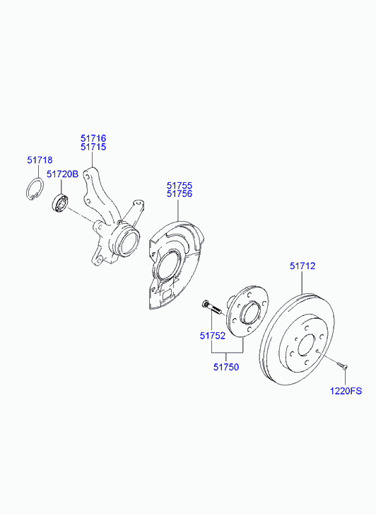 Hyundai 517551C050 - Splash Panel, guard, brake disc onlydrive.pro