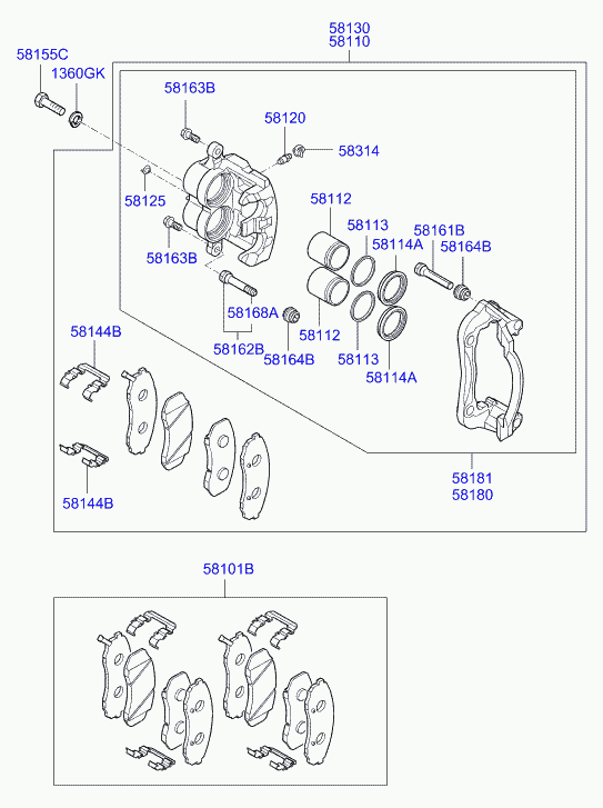 KIA 58101-4HA50 - Brake Pad Set, disc brake onlydrive.pro