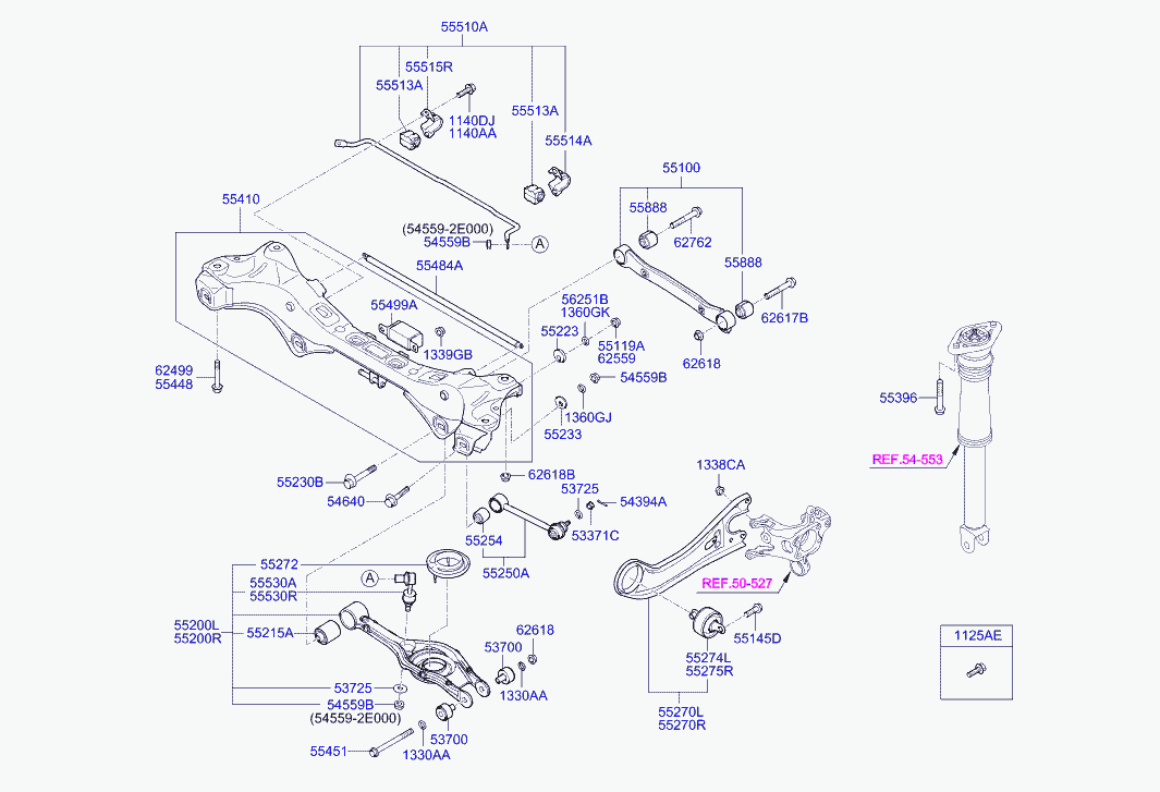 Hyundai 552203Z055 - Arm complete - rear lower, rh onlydrive.pro