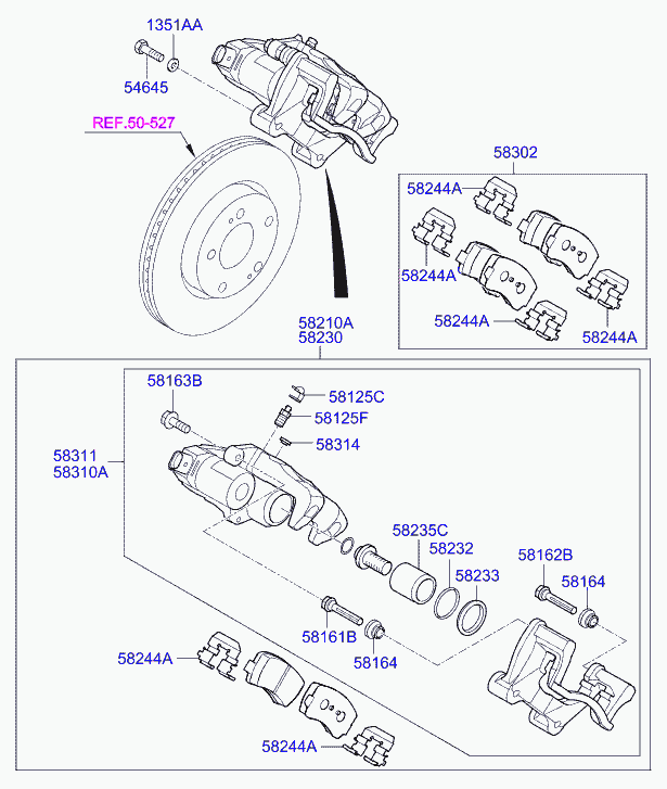 Hyundai 58302-3ZA10 - Тормозные колодки, дисковые, комплект onlydrive.pro