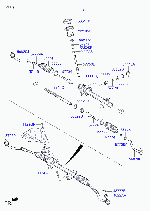 Hyundai 577283Q000 - Bellow, steering onlydrive.pro