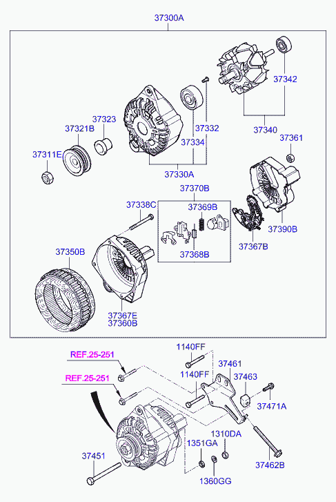 KIA 37300-22600 - Alternator onlydrive.pro