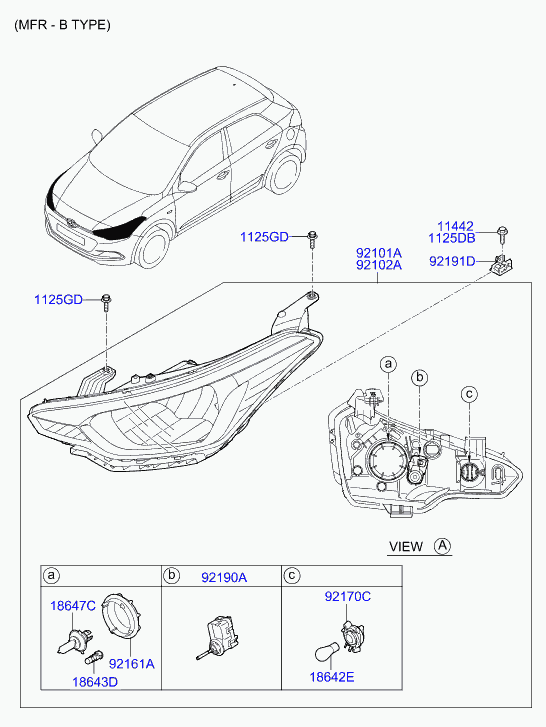 Hyundai 1864761566L - Headlamp: 1 pcs. onlydrive.pro