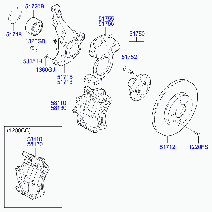 KIA 51718-07000 - Rattalaagrikomplekt onlydrive.pro