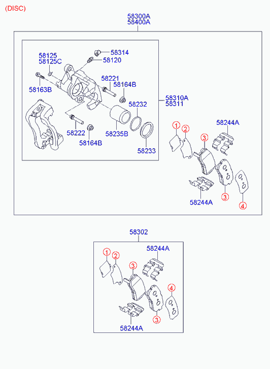 Hyundai 58302-1JA30 - Brake Pad Set, disc brake onlydrive.pro