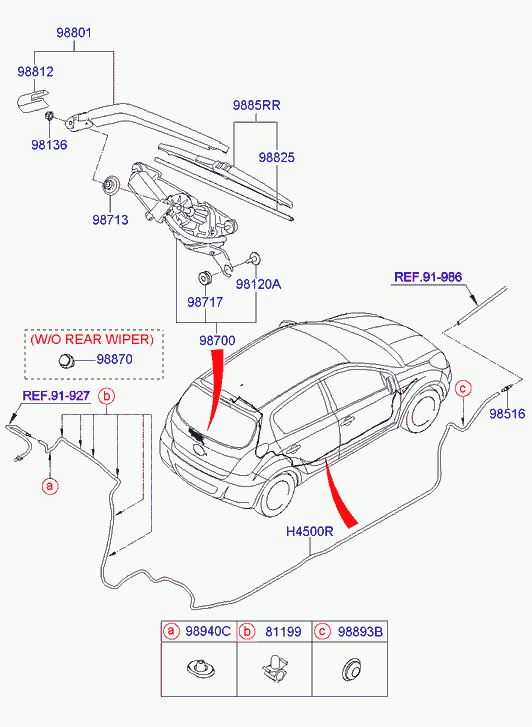 KIA 988511J000 - Window wiper - rear: 1 pcs. onlydrive.pro