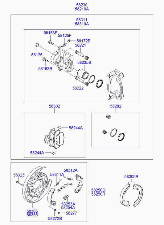 Hyundai 582722E000 - Rear axle: 2 pcs. onlydrive.pro